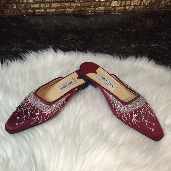 *Jimmy Choo Embroidered Satin Sequin Mule - Picture 2 of 8